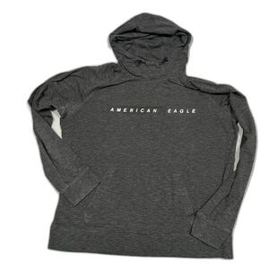 Men's American Eagle AE Long Sleeve Hooded Gray Shirt XL